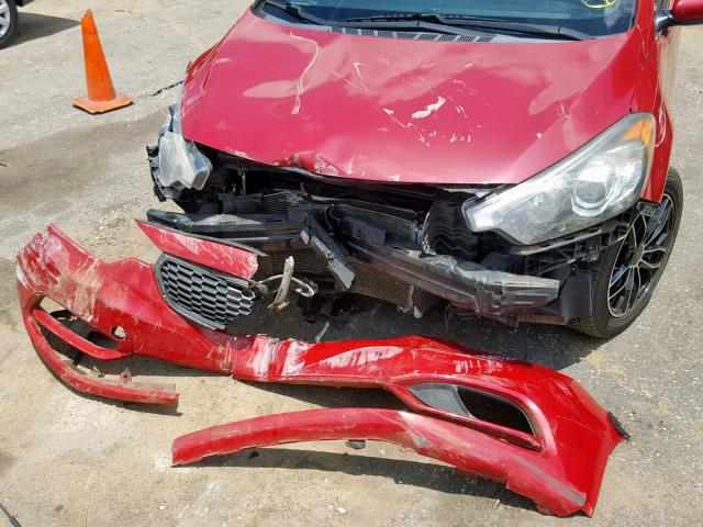 KNAFX4A8XE5112975 - 2014 KIA FORTE EX RED photo 9