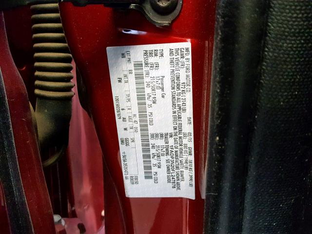 1FADP3N20FL247878 - 2015 FORD FOCUS TITA RED photo 10