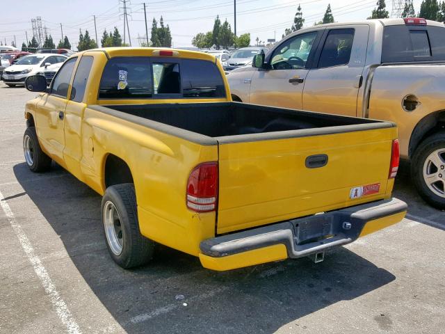 1B7GL22Y2XS257762 - 1999 DODGE DAKOTA YELLOW photo 3