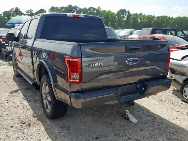 1FTEW1EF7FFA48365 - 2015 FORD F150 SUPER GRAY photo 3