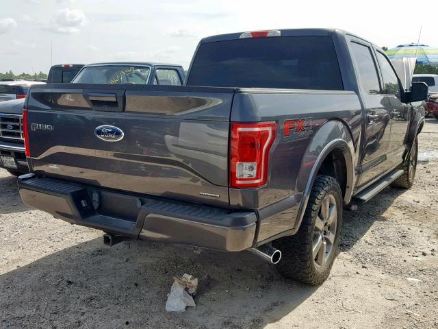 1FTEW1EF7FFA48365 - 2015 FORD F150 SUPER GRAY photo 4