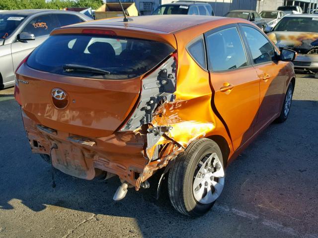 KMHCT5AE1FU232115 - 2015 HYUNDAI ACCENT GS ORANGE photo 4