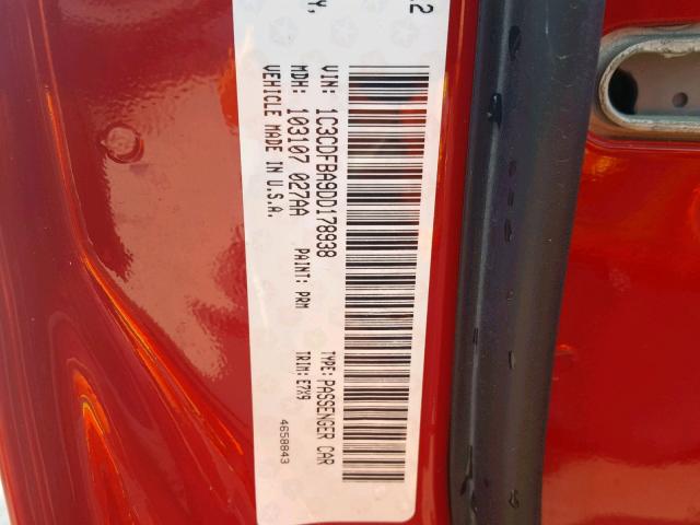 1C3CDFBA9DD178938 - 2013 DODGE DART SXT RED photo 10