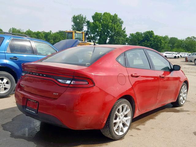 1C3CDFBA9DD178938 - 2013 DODGE DART SXT RED photo 4