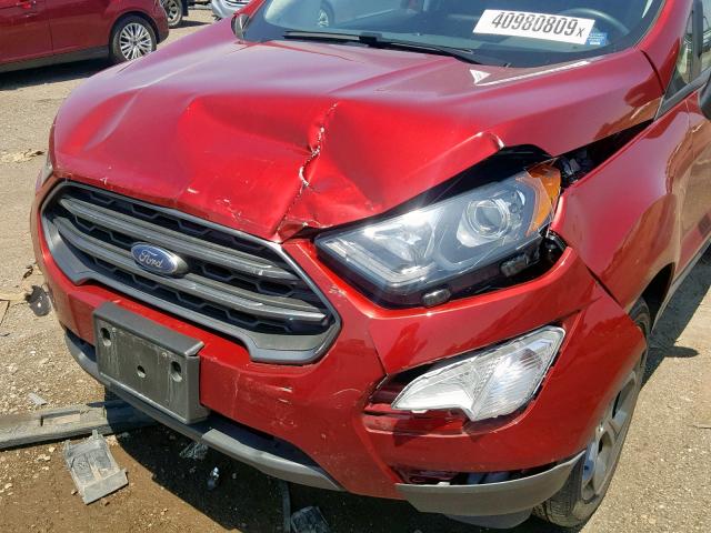 MAJ6P1CL4JC217994 - 2018 FORD ECOSPORT S RED photo 9