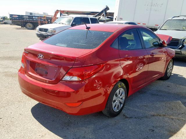 KMHCT4AE9HU340348 - 2017 HYUNDAI ACCENT SE RED photo 4