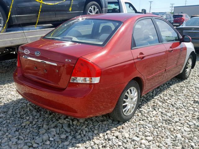 KNAFE221395631190 - 2009 KIA SPECTRA EX RED photo 4