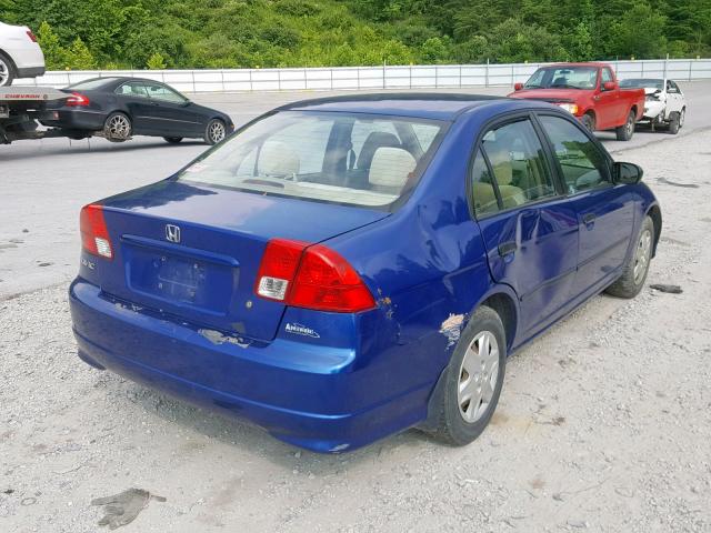 1HGES163X5L005995 - 2005 HONDA CIVIC DX V BLUE photo 4