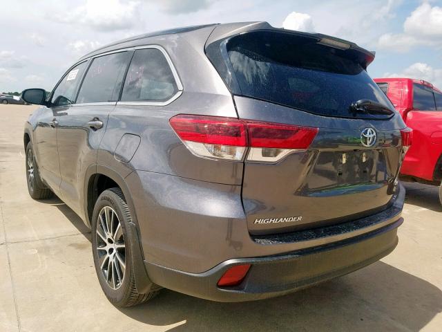 5TDKZRFH9JS535276 - 2018 TOYOTA HIGHLANDER GRAY photo 3