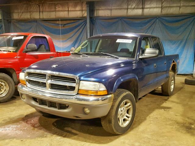 1D7HG48X73S378760 - 2003 DODGE DAKOTA QUA BLUE photo 2