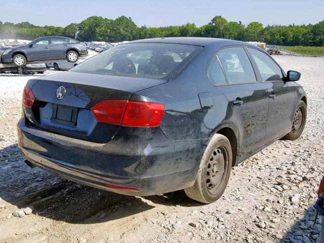 3VW2K7AJ4CM401438 - 2012 VOLKSWAGEN JETTA BASE Սև լուսանկար 4