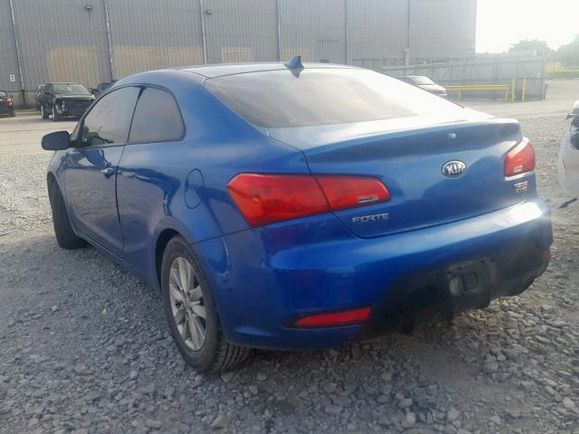 KNAFX6A87E5158517 - 2014 KIA FORTE EX BLUE photo 3