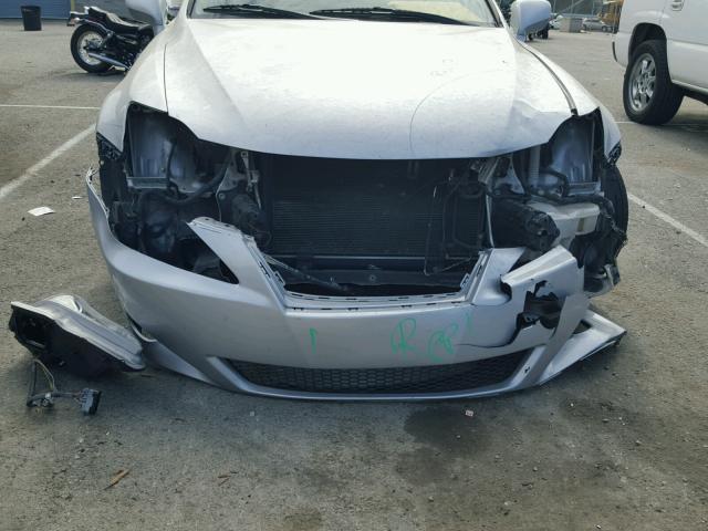 JTHBK262475027169 - 2007 LEXUS IS 250 SILVER photo 9