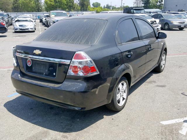 KL1TD56668B147411 - 2008 CHEVROLET AVEO BASE შავი ფოტო 4