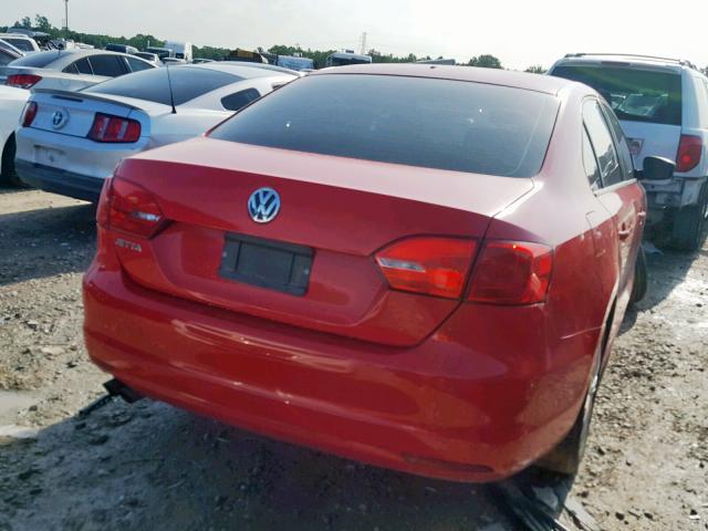 3VW2K7AJ8CM374079 - 2012 VOLKSWAGEN JETTA BASE RED photo 4