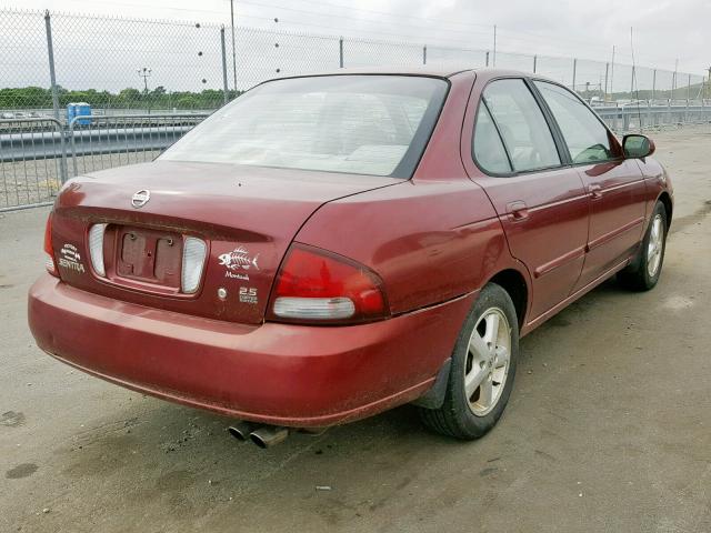 3N1AB51A83L735161 - 2003 NISSAN SENTRA SE- RED photo 4