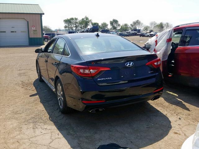 5NPE34AFXFH021070 - 2015 HYUNDAI SONATA SPO BLACK photo 3