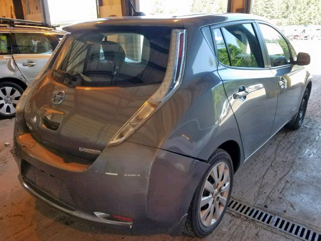 1N4AZ0CP5EC337567 - 2014 NISSAN LEAF S GRAY photo 4