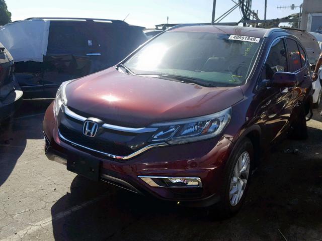 2HKRM4H70GH652411 - 2016 HONDA CR-V EXL BURGUNDY photo 2