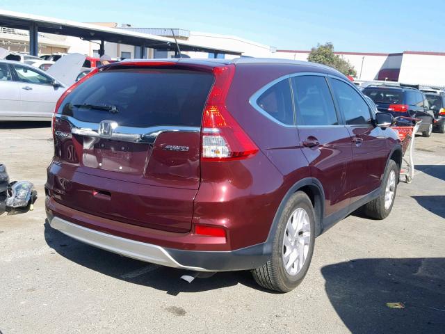 2HKRM4H70GH652411 - 2016 HONDA CR-V EXL BURGUNDY photo 4