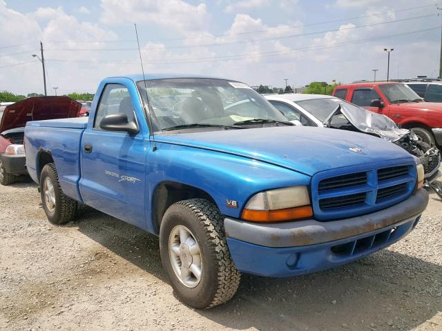 1B7FL26X8YS544165 - 2000 DODGE DAKOTA BLUE photo 1