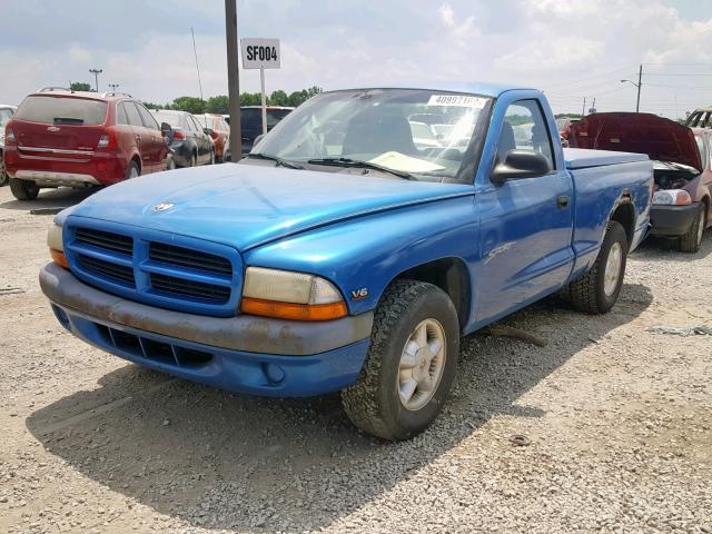 1B7FL26X8YS544165 - 2000 DODGE DAKOTA BLUE photo 2