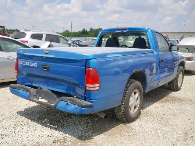 1B7FL26X8YS544165 - 2000 DODGE DAKOTA BLUE photo 4