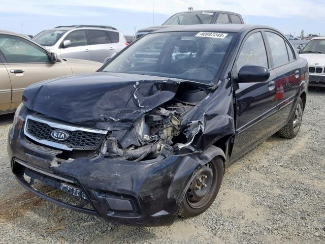 KNADH4A34A6677705 - 2010 KIA RIO LX BLACK photo 2