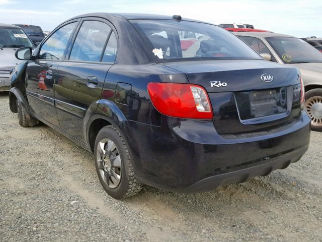 KNADH4A34A6677705 - 2010 KIA RIO LX BLACK photo 3