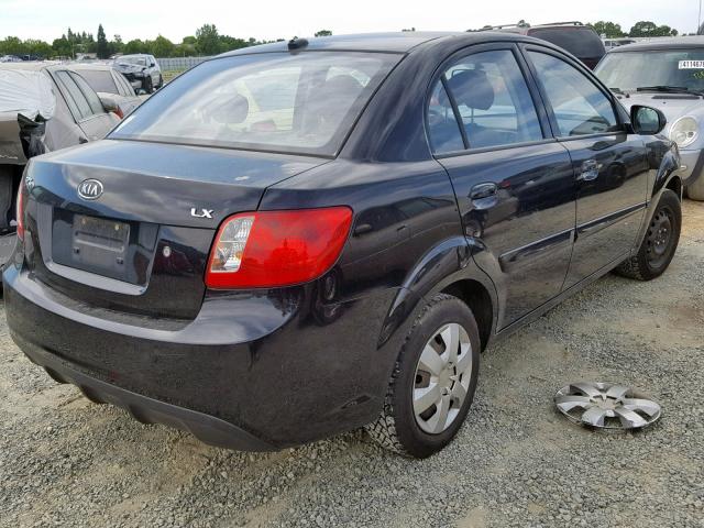 KNADH4A34A6677705 - 2010 KIA RIO LX BLACK photo 4