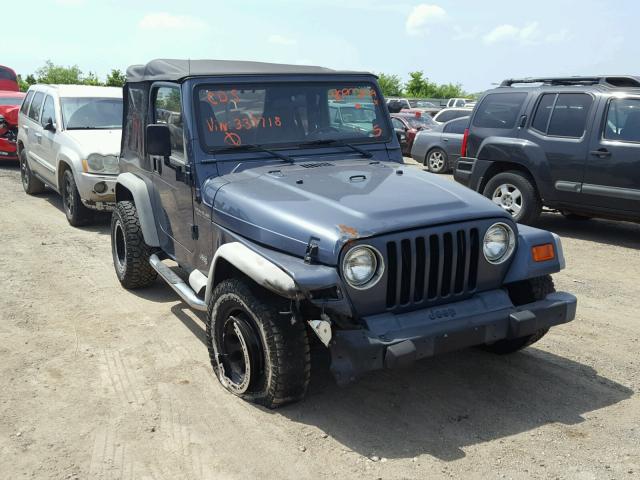 1J4FA29P11P337718 - 2001 JEEP WRANGLER / BLUE photo 1