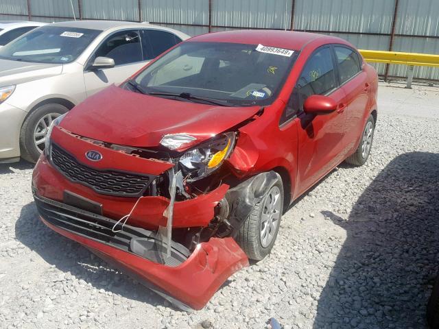 KNADM4A33C6053473 - 2012 KIA RIO LX RED photo 2