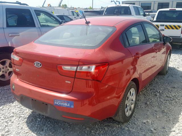 KNADM4A33C6053473 - 2012 KIA RIO LX RED photo 4