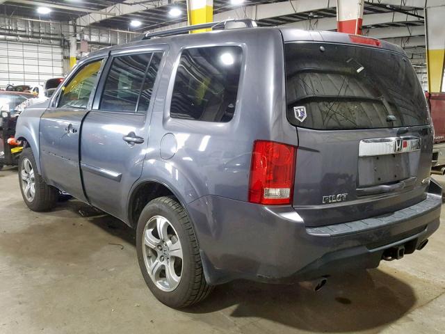 5FNYF4H7XEB039049 - 2014 HONDA PILOT EXLN GRAY photo 3