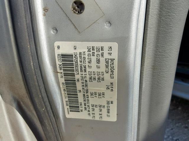 1D4GP25R35B336575 - 2005 DODGE CARAVAN SE SILVER photo 10