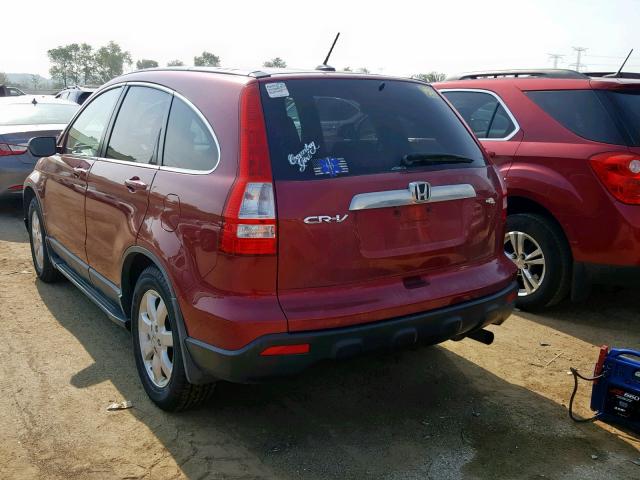 JHLRE48767C047224 - 2007 HONDA CR-V EXL RED photo 3