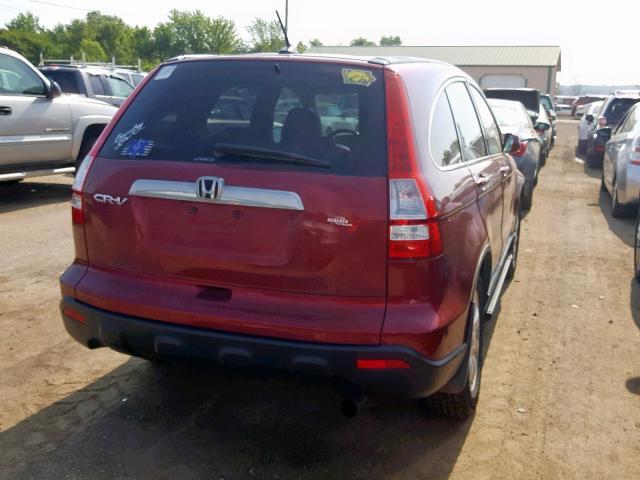 JHLRE48767C047224 - 2007 HONDA CR-V EXL RED photo 4