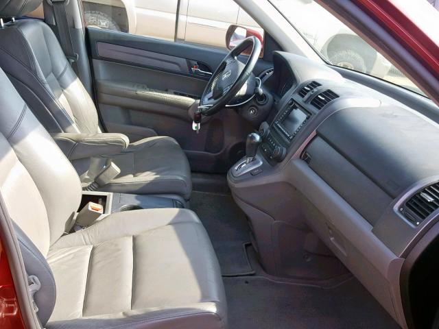 JHLRE48767C047224 - 2007 HONDA CR-V EXL RED photo 5