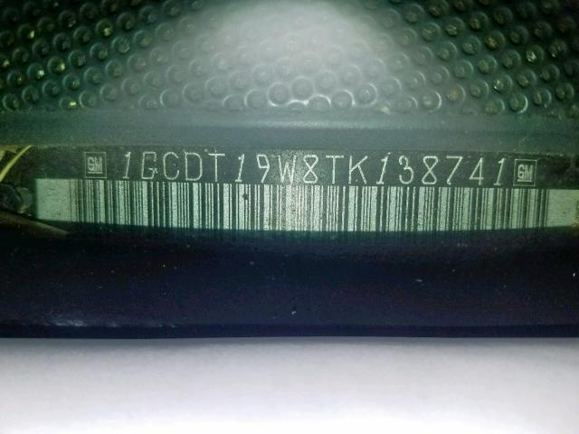 1GCDT19W8TK138741 - 1996 CHEVROLET S TRUCK S1 GREEN photo 10