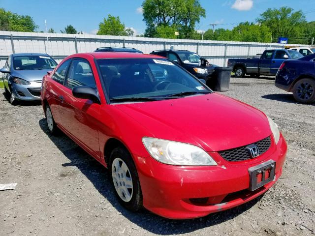 1HGEM22375L057476 - 2005 HONDA CIVIC DX V RED photo 1