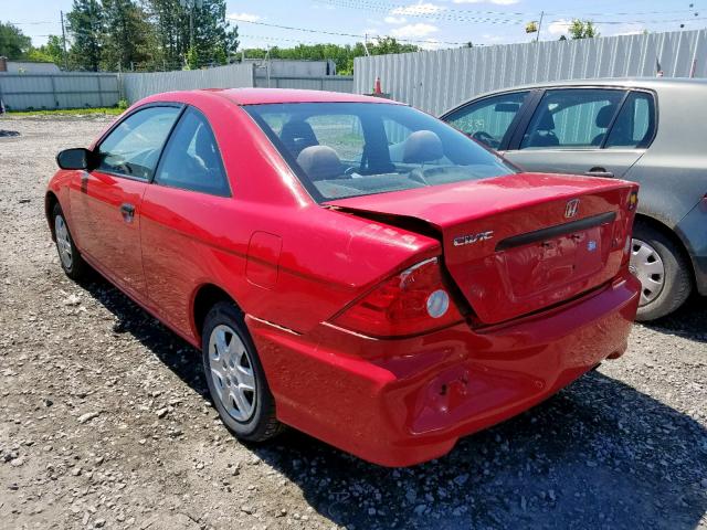 1HGEM22375L057476 - 2005 HONDA CIVIC DX V RED photo 3