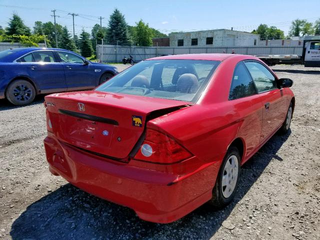 1HGEM22375L057476 - 2005 HONDA CIVIC DX V RED photo 4