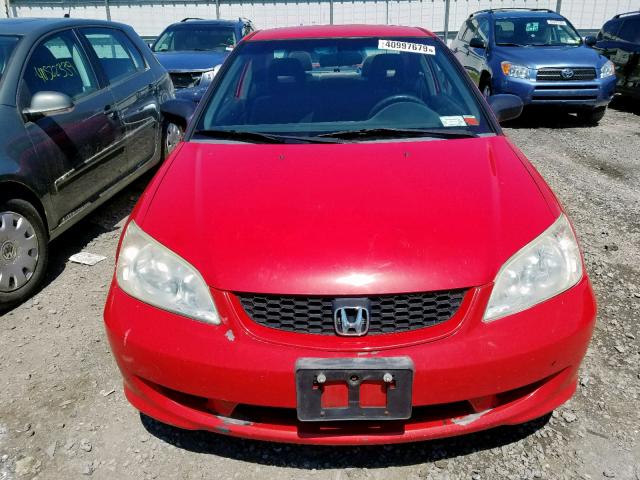 1HGEM22375L057476 - 2005 HONDA CIVIC DX V RED photo 9