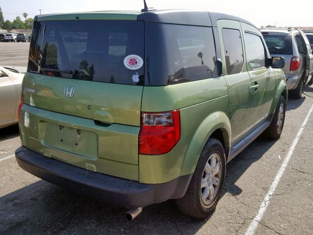 5J6YH287X7L001863 - 2007 HONDA ELEMENT EX GREEN photo 4