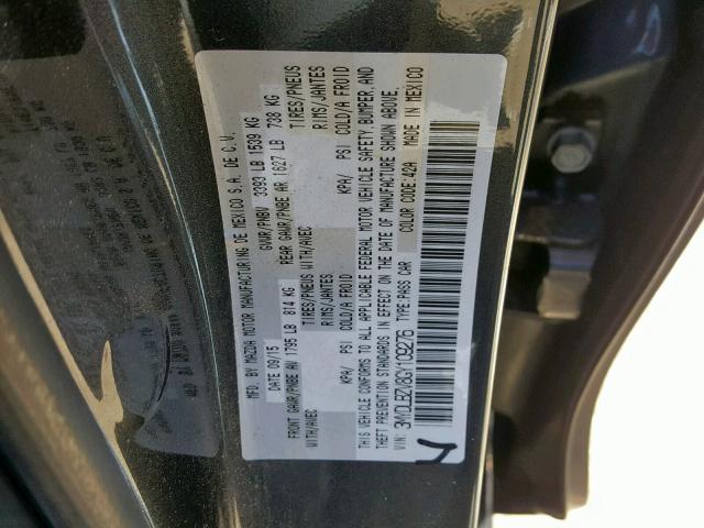 3MYDLBZV8GY109276 - 2016 TOYOTA SCION IA GRAY photo 10