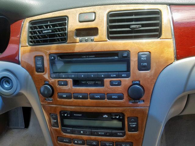 JTHBF30G220015896 - 2002 LEXUS ES 300 CREAM photo 9