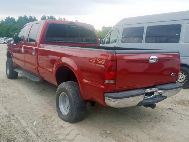 3FTSW31F22MA23095 - 2002 FORD F350 SRW S RED photo 3