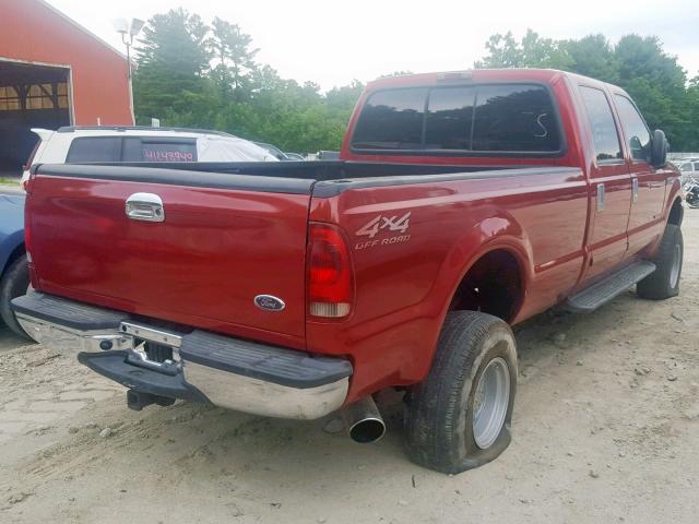 3FTSW31F22MA23095 - 2002 FORD F350 SRW S RED photo 4