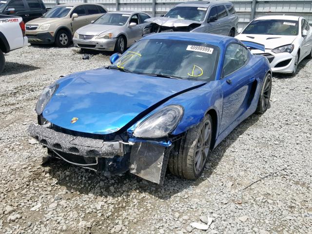 WP0AC2A86GK197542 - 2016 PORSCHE CAYMAN GT4 BLUE photo 2