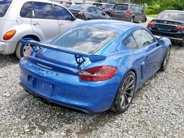 WP0AC2A86GK197542 - 2016 PORSCHE CAYMAN GT4 BLUE photo 4